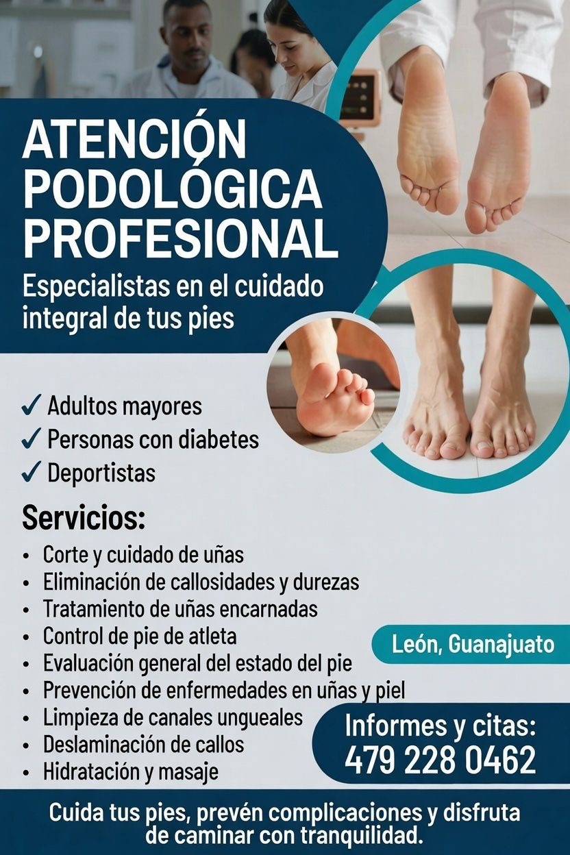 Imagen promocional de atención podológica (versión 2)