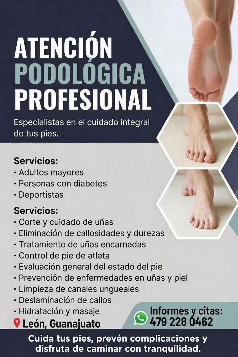 Imagen promocional de atención podológica (versión 3)